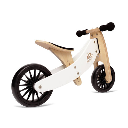 Kinderfeets 2-In-1 Houten Loopfiets & Driewieler Tiny Tot Plus - Wit
