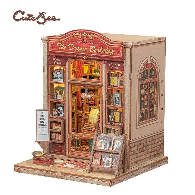 Cutebee, 3D Diy Huisje, The Drama Bookshop, Cwgc206,15,5X16X18Cm