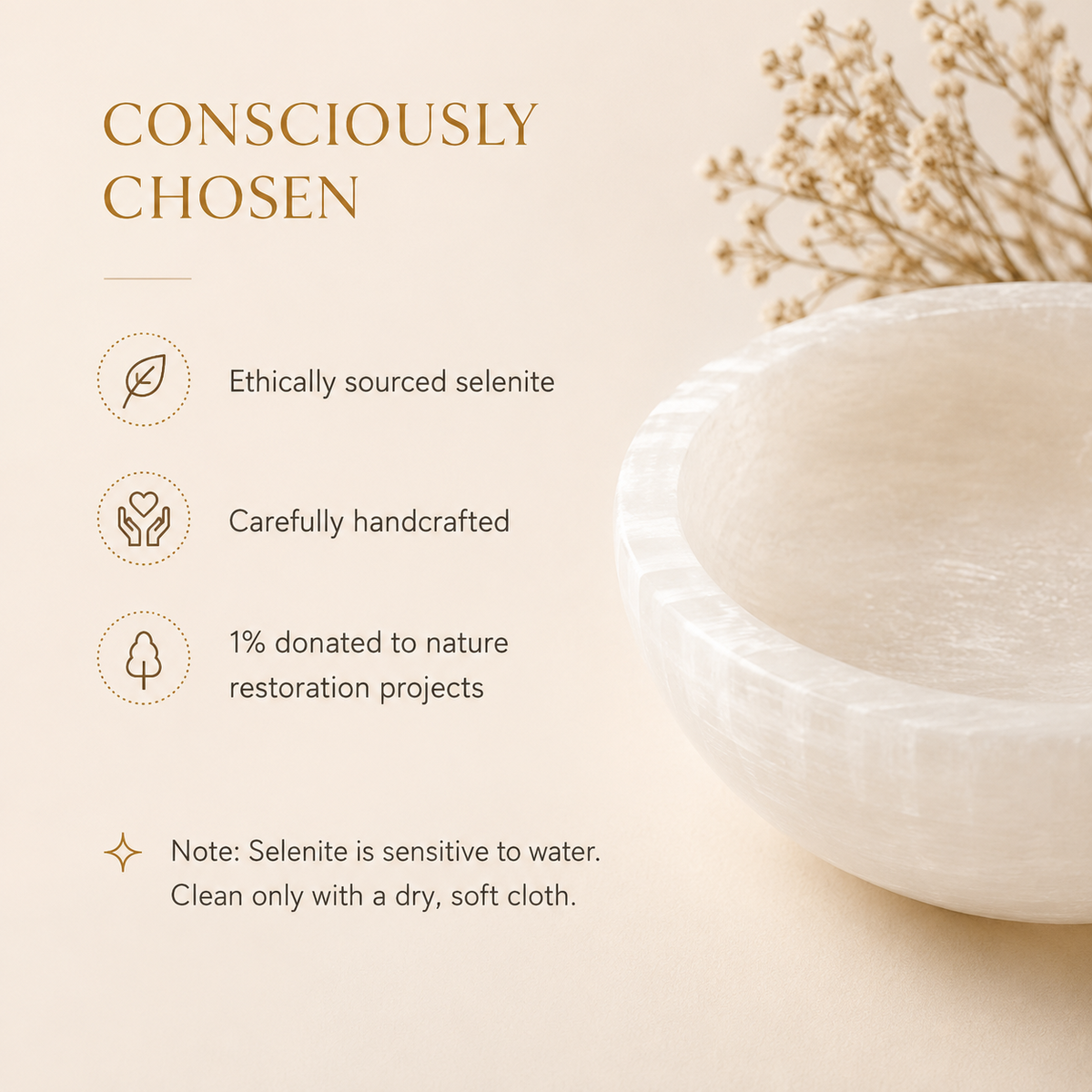 Selenite Kom Wit