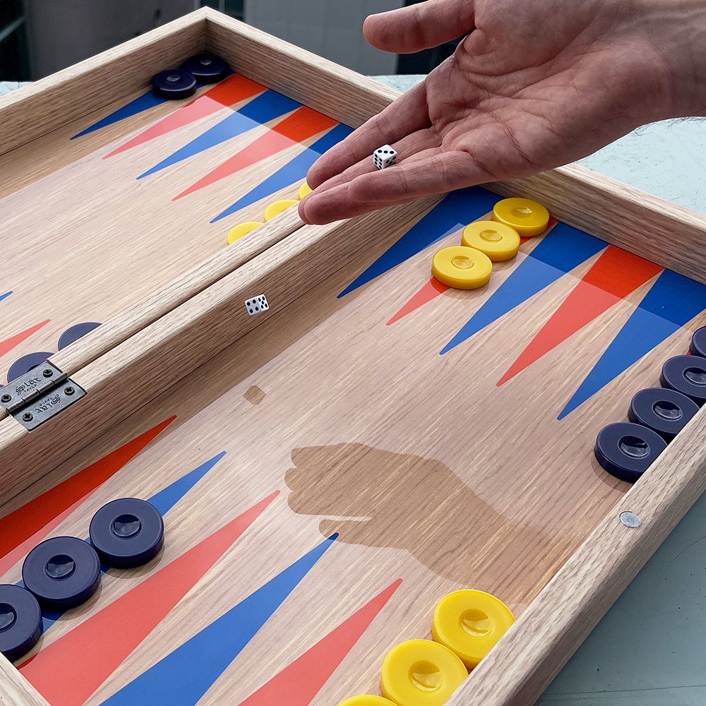 Biggdesign Happy Backgammon-Set | Magnetische Sluiting, Krasbestendig Oppervlak