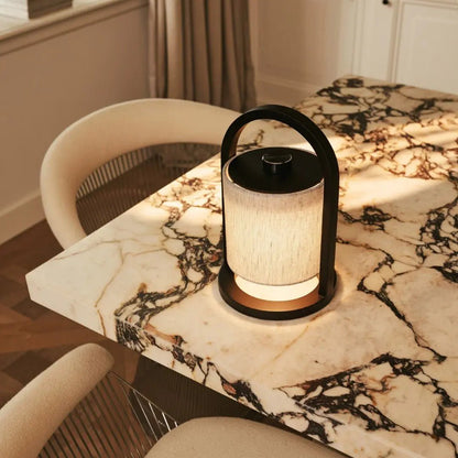 River Zwart En Grijze Houten Oplaadbare Lamp
