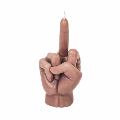 Candle -Middle -Vinger - Wax - Taupe - 310Gram -10X9X17Cm