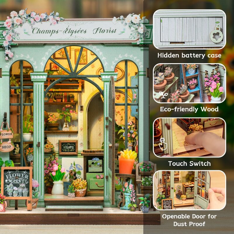 Cutebee, 3D Diy Huisje, Champs-Élysées Florist, Cwgc201,16X15,5X18Cm