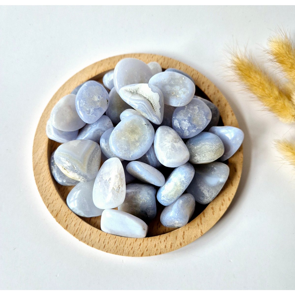 Edelsteen Druzy Blue Lace Agate Trommelstenen - 3Cm (Per 100 Gram) Palmstenen