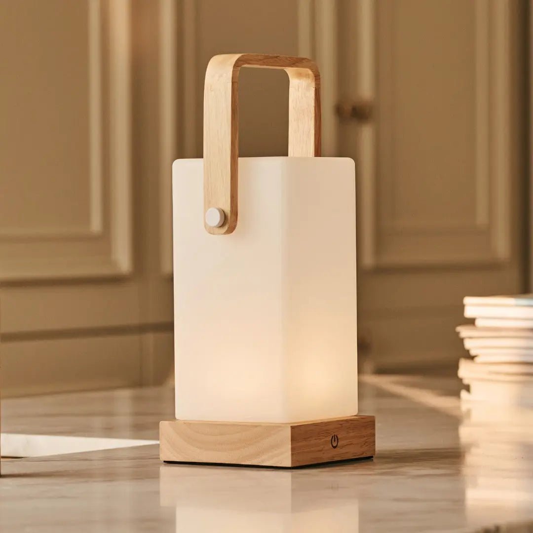 Harper Lichtbruine Houten Oplaadbare Lamp