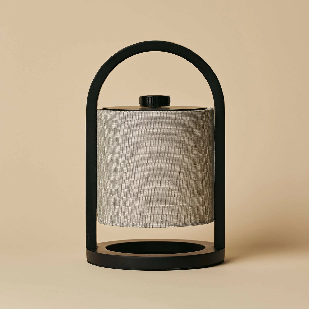 River Zwart En Grijze Houten Oplaadbare Lamp