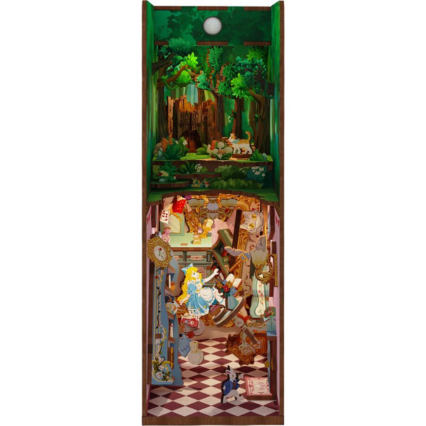 Tonecheer, Diy Book Nook, Alice In Wonderland Bookend, Tq128, 18X8X24,5Cm