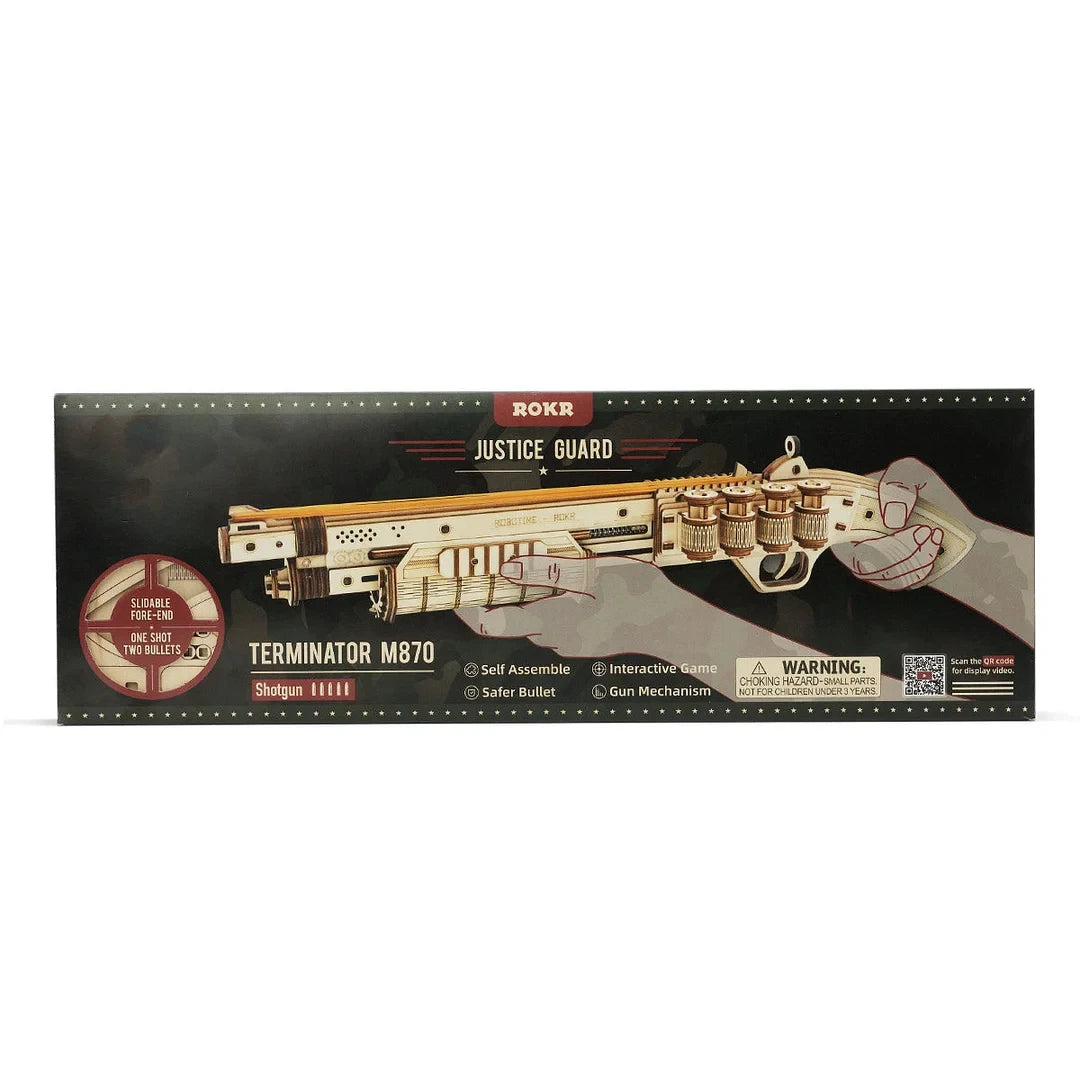 Robotime, 3D Houten Puzzel Terminator M870, Lq501, 43,3X6X9,2Cm