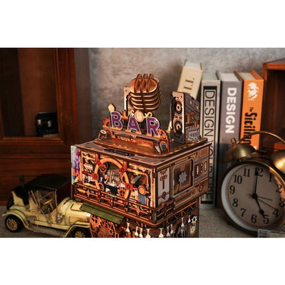 Tonecheer, Diy 3D Houten Puzzel Desk Bin, Punk Bar, Tq183,15X14X25Cm