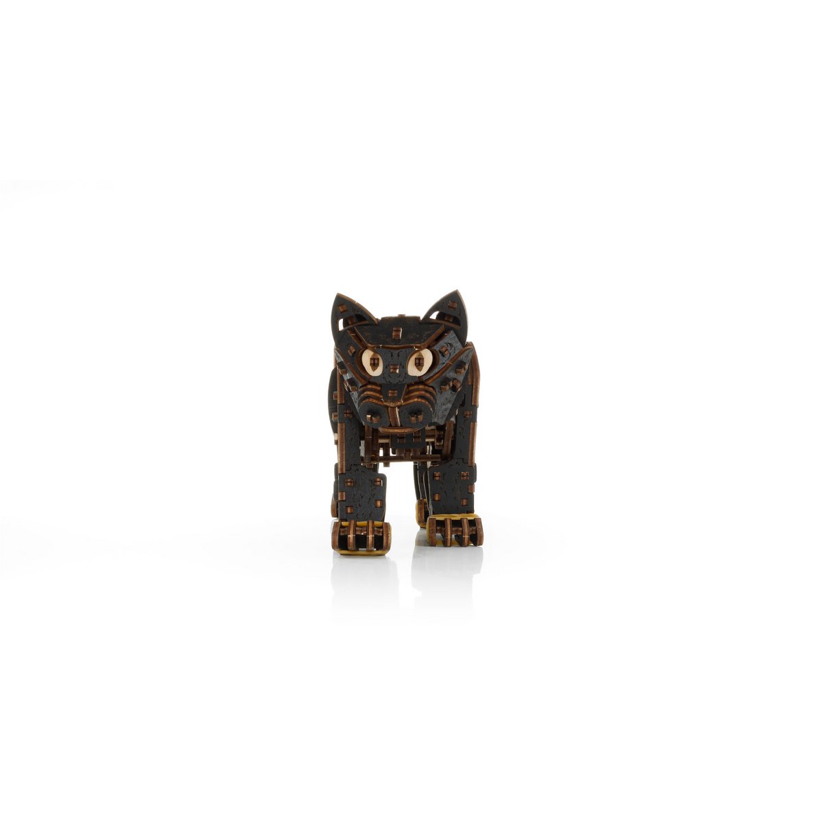 Eco Wood Art (Ewa) Diy 3D Mechanische Houten Puzzel, Kitten Black, 3854, 35,1X8,4X14,5
