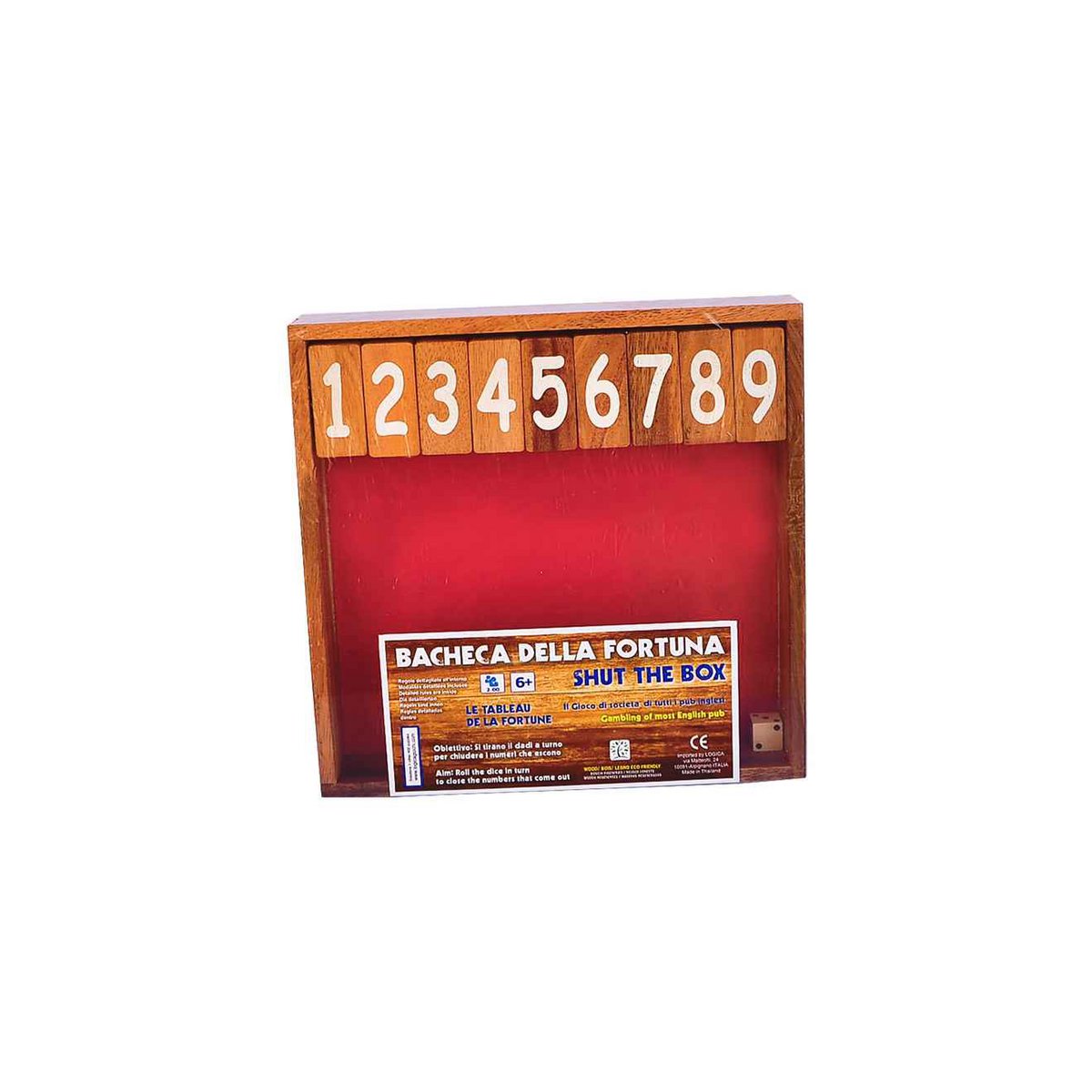Logica Giochi Bordspel Shut The Box, Lg187, 24X24X4Cm Kleur Fluweel Groen