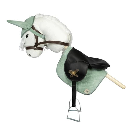 Zadeldekje En Mutsje Corduroy Groen Voor Hobby Horse