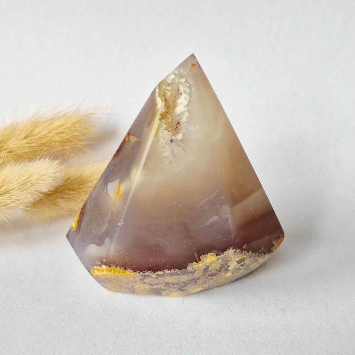 Druzy Grijze Agaat Diamant Staande Edelsteen Kristal - #43 214G