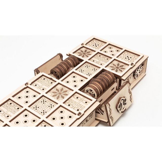 Eco Wood Art (Ewa) 2 In 1 Bordspel, Senet En Ur, 1355, 34,5X14X6Cm