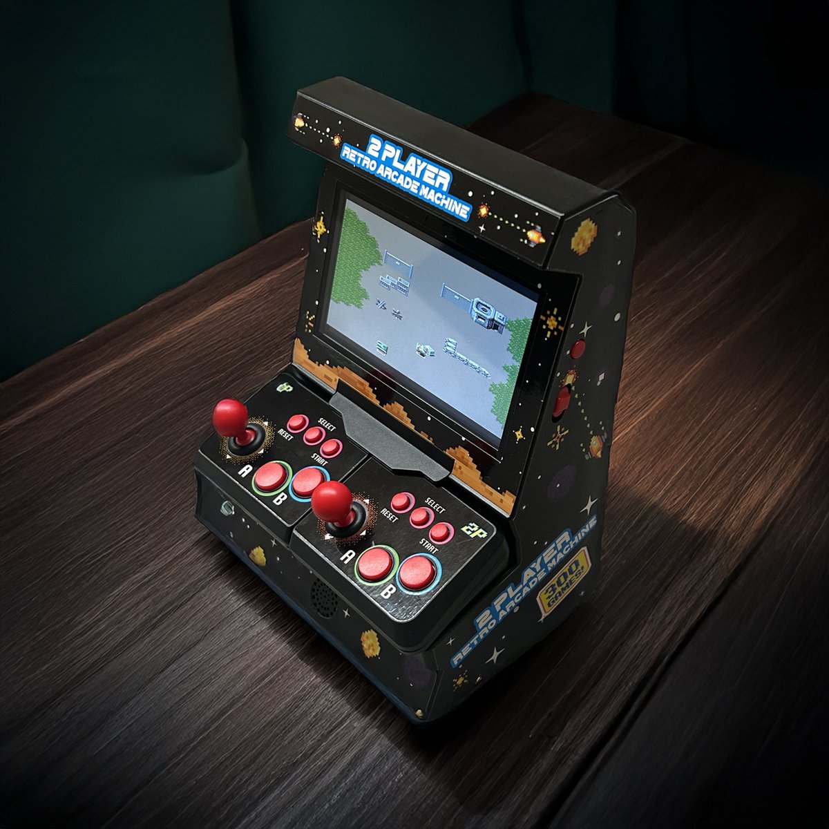 Mad Monkey - Retro Mini Arcade Machine Met Dubbele Controller - Incl. 300X 8-Bit-Spellen