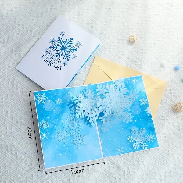 3D -Kerstkaart - Sprankelend Sneeuwvlokontwerp