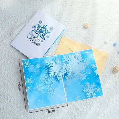 3D -Kerstkaart - Sprankelend Sneeuwvlokontwerp