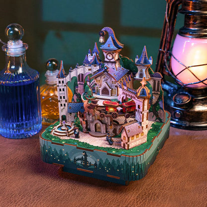Tonecheer, Muziekdoosje, Diy 3D Houten Puzzel, Magical Castle, Tq064, 14X14X18,6Cm