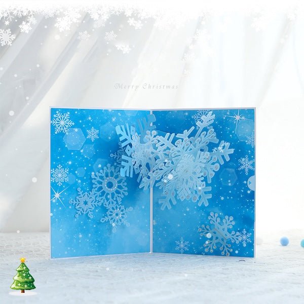3D -Kerstkaart - Sprankelend Sneeuwvlokontwerp