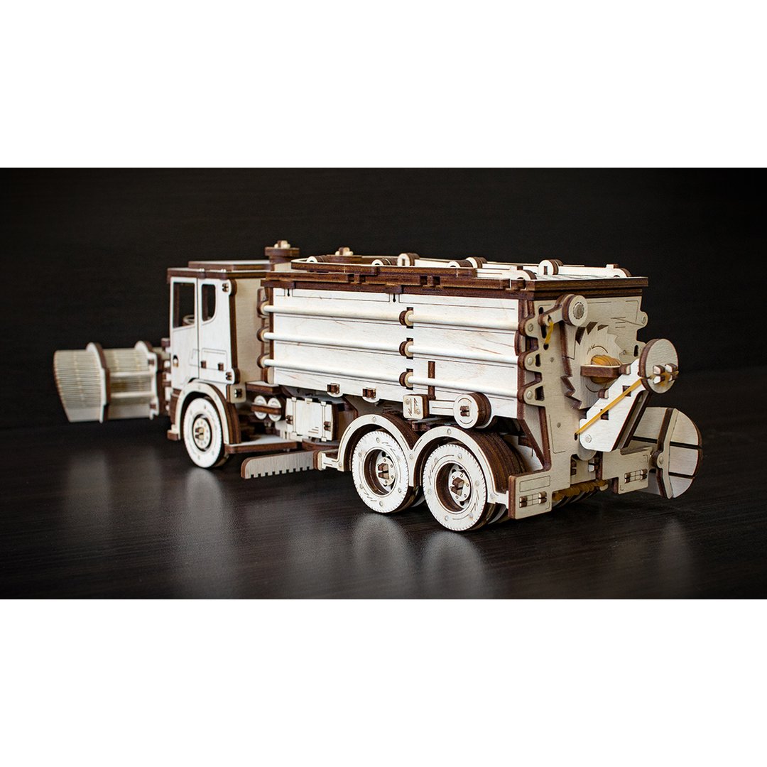 Eco Wood Art (Ewa) 3D Mechanische Houten Puzzel, Snowtruck, 402, 40X14,1X14,8Cm
