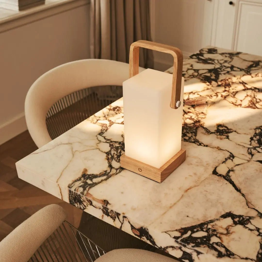 Harper Lichtbruine Houten Oplaadbare Lamp