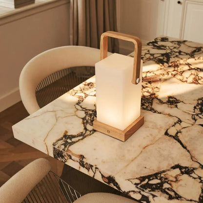Harper Lichtbruine Houten Oplaadbare Lamp