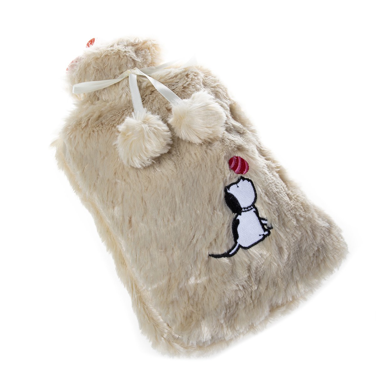 Biggdesign Dogs Beige Warmwaterkruik Met Zachte Pluche Hoes 68 Oz