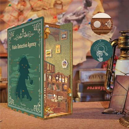 Tonecheer, Diy Book Nook, Violin Detective Agency Inclusief Dust-Cover, Tq117, 18X9,8X24,5Cm