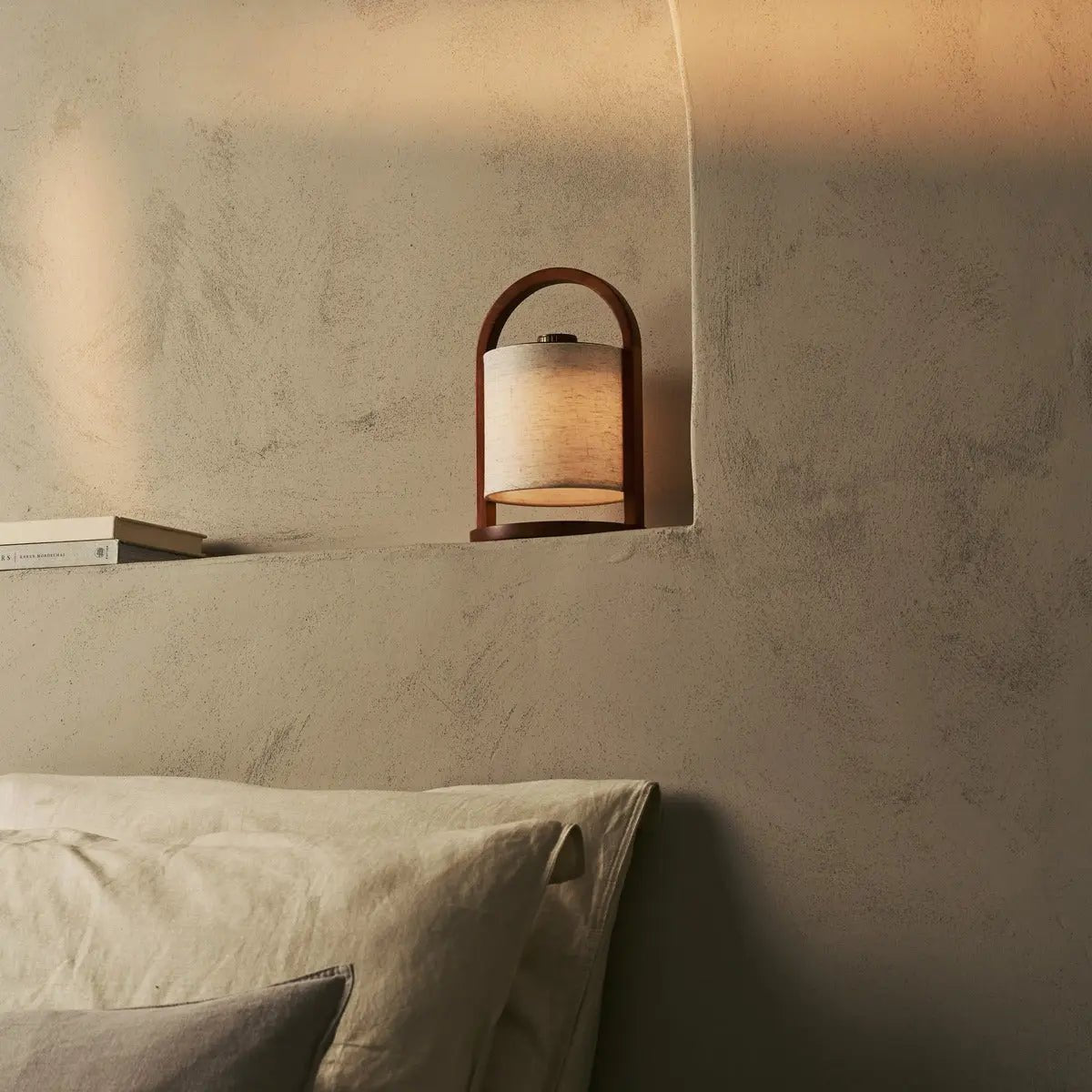 Rivierkastanjebruine Houten Oplaadbare Lamp
