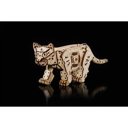 Eco Wood Art (Ewa) Diy 3D Mechanische Houten Puzzel, Kitten, 3830, 35,1X8,4X14,5