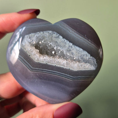 Grijze (Druzy) Agaat Hart