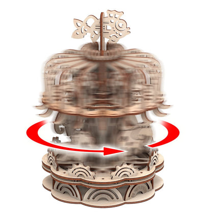 Mr. Playwood 3D Houten Puzzel Carousel, 10403, 25X25X32Cm