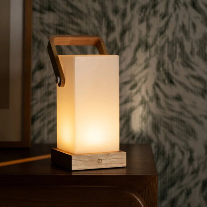 Harper Lichtbruine Houten Oplaadbare Lamp