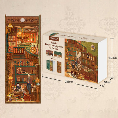Tonecheer, Diy Book Nook, Violin Detective Agency Inclusief Dust-Cover, Tq117, 18X9,8X24,5Cm