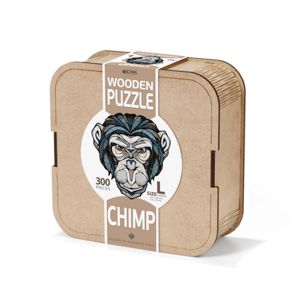 Eco Wood Art (Ewa) Houten Legpuzzel Chimpansee/Chimp, 3496, Size L, 39,7X39,2X0,4Cm