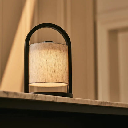 River Zwart En Grijze Houten Oplaadbare Lamp