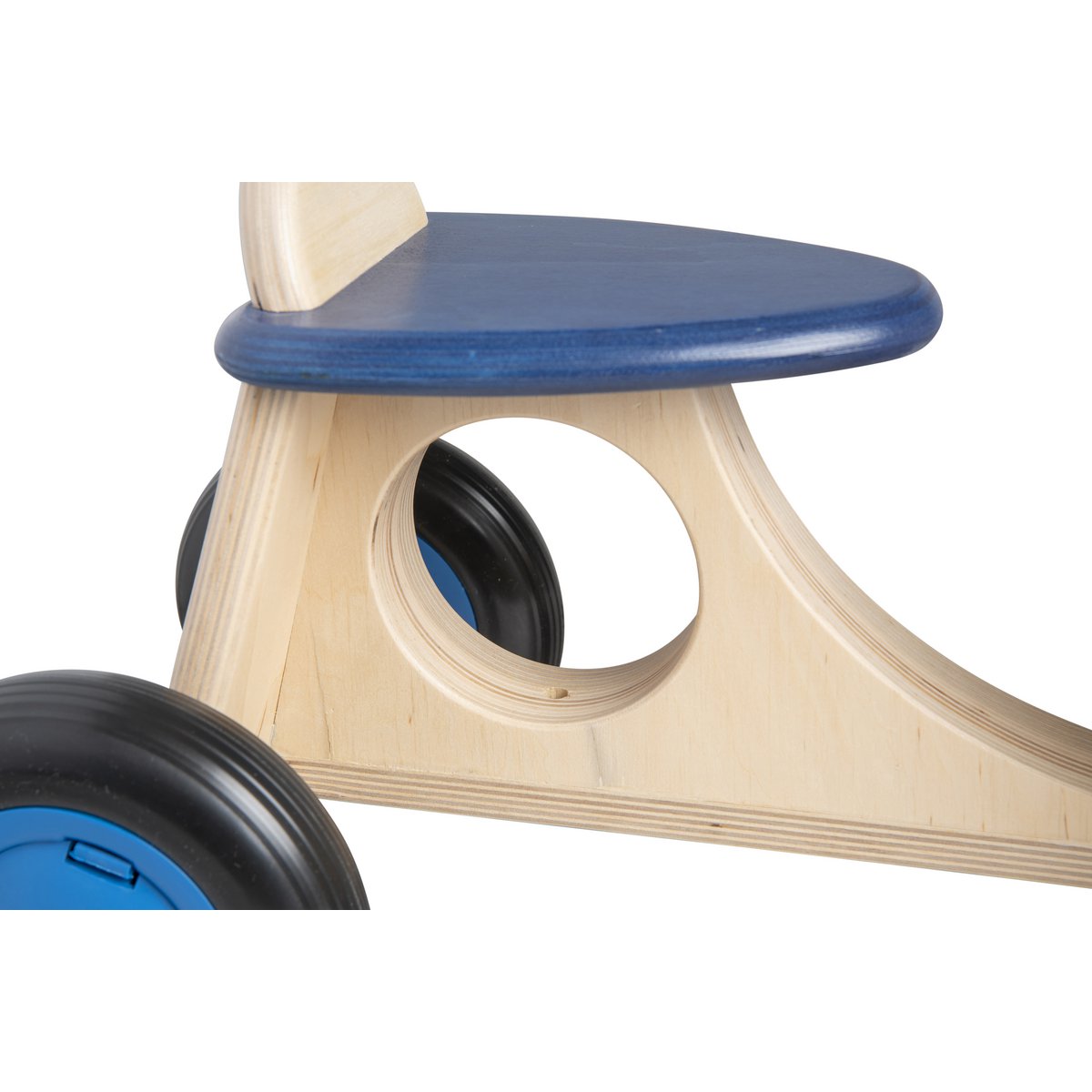 Van Dijk Toys Houten Kinder Loop Bakfiets Vanaf 1 Jaar - Blauw (Kinderopvang Kwaliteit)