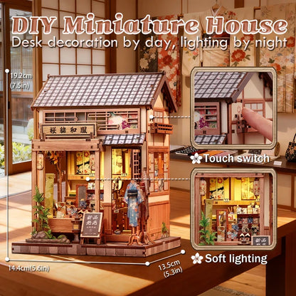 Cutebee, 3D Diy Huisje, Sakura O Kimono Shop, Cwgc223, 14X13X19Cm