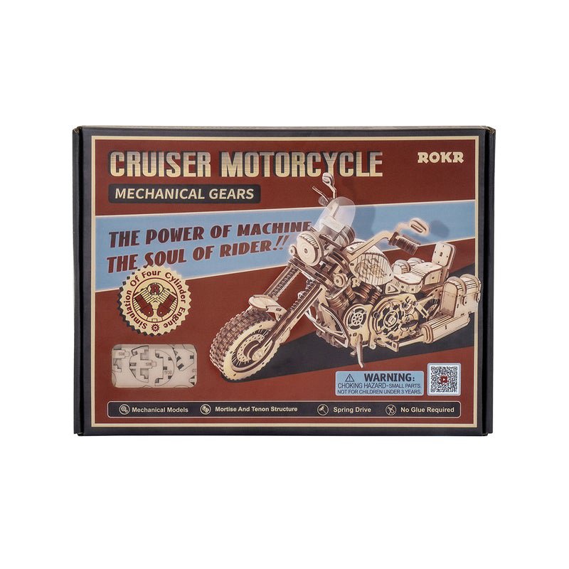 Robotime, Houten Puzzel 3D Cruiser Motorcycle, Lk504, 27X11,6X16Cm