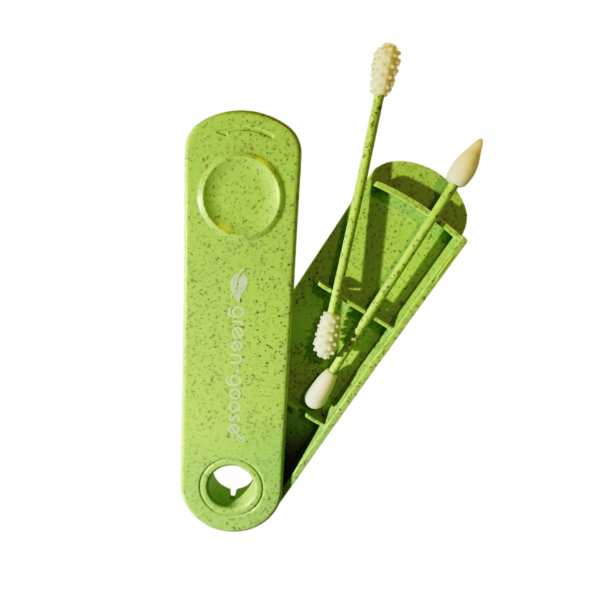 Green-Goose Herbuikbaar Bio-Based Wattenstaafje En Make-Up Applicator - Groen
