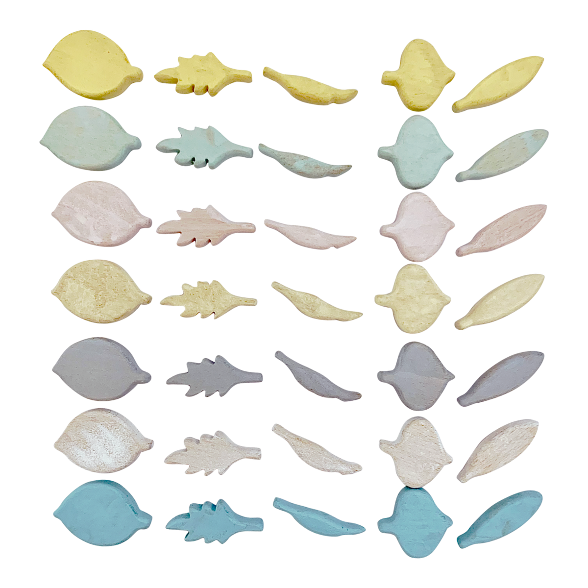 Mini Pastel Leaf Shapes/35Pc