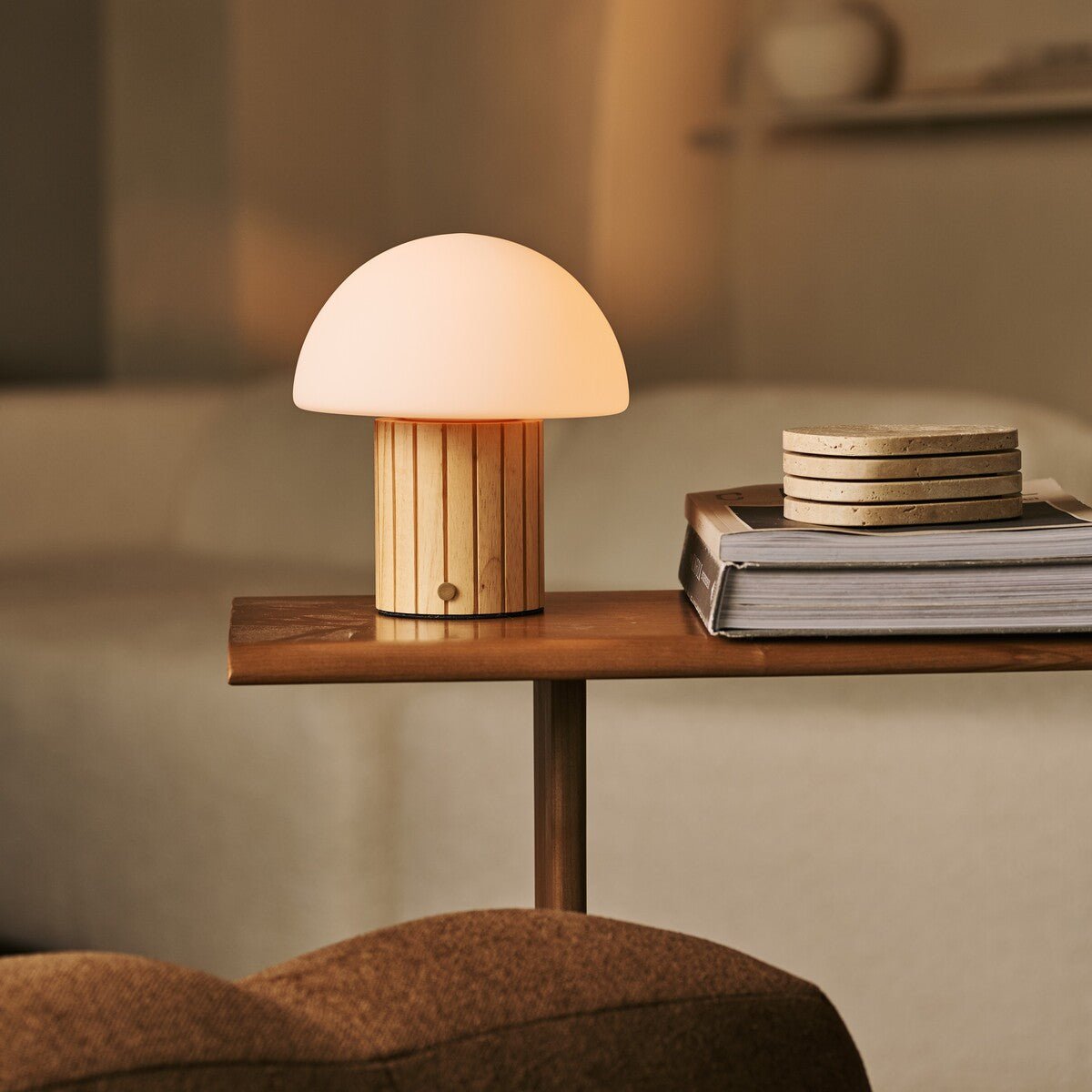 Siebe Lichtbruine Oplaadbare Tafellamp