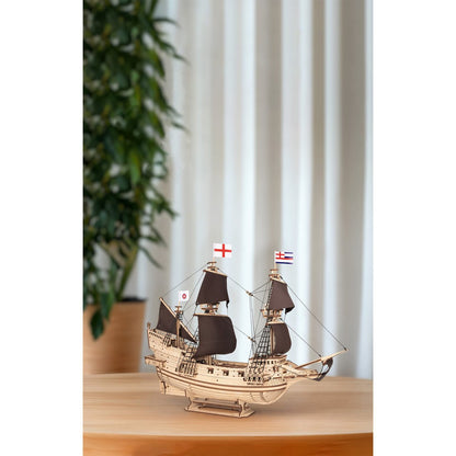 Eco Wood Art (Ewa) 3D Mechanische Houten Puzzel, Lord Of The Seas, 4424, 40X16X51,7Cm