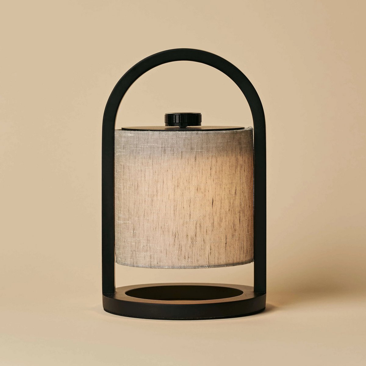 River Zwart En Grijze Houten Oplaadbare Lamp