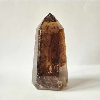 Rookkwarts Toren 330 Gram – Hoge Kwaliteit Smoky Quartz Met Diepe Insluitsels