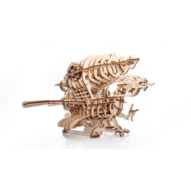 Eco Wood Art (Ewa) 3D Mechanische Puzzel, Piratenluchtschip Skylord, 0327, 37,1X37,7X25,5Cm