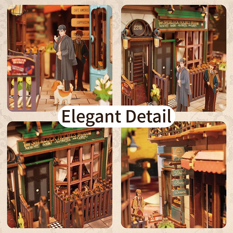 Tonecheer, Diy Book Nook, Baker Street Bookend, Tq108, 18,2X8X24,5Cm