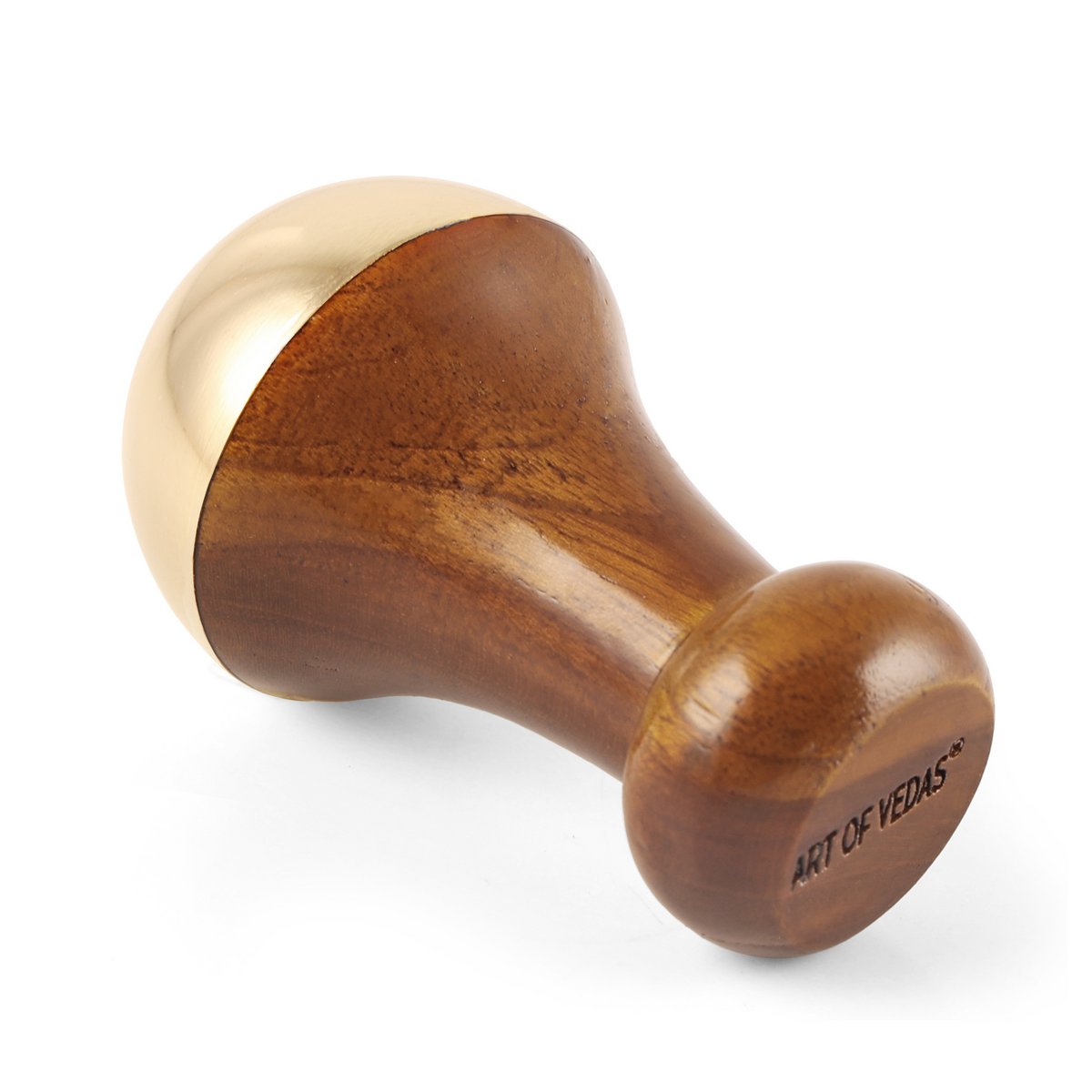 Ayurvedische Mini Kansa Wand - Pure Kansa Metal & Teak Wood | Ayurvedisch Gezichtsmassagetool Voor Onder Oogzorg