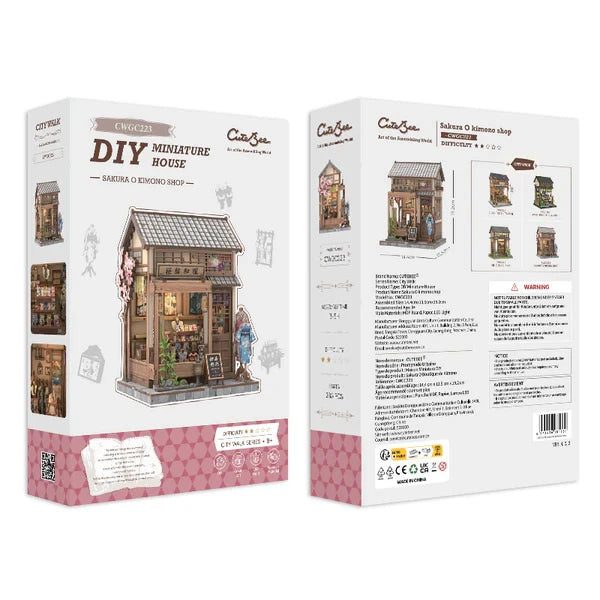 Cutebee, 3D Diy Huisje, Sakura O Kimono Shop, Cwgc223, 14X13X19Cm