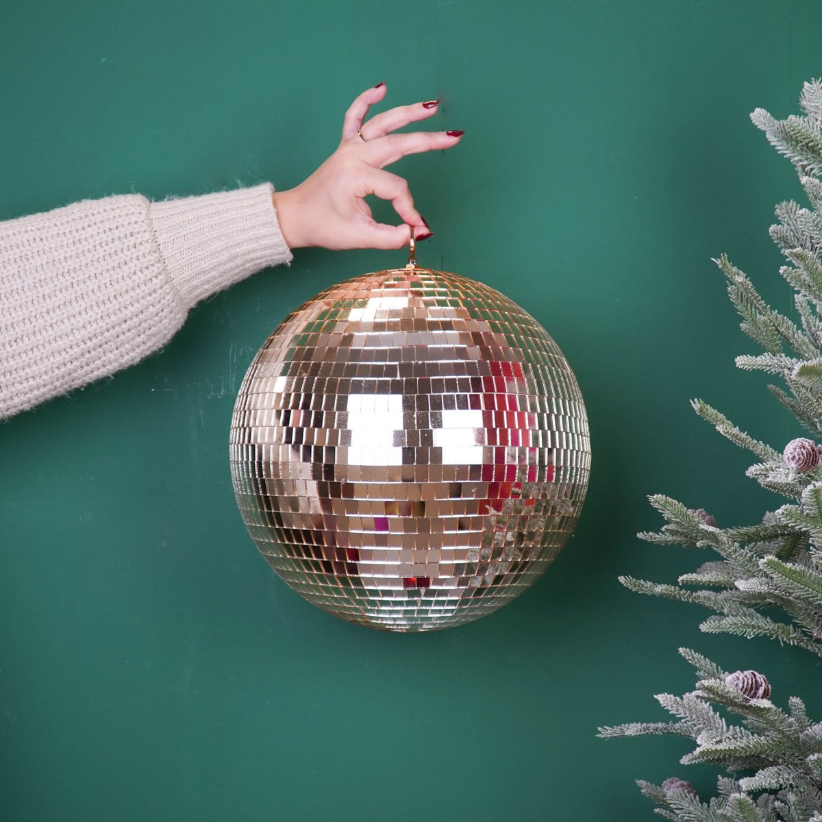 Kerstdecoratie - Kersthanger - Discobal - Schuim - Goud - 30X30X30Cm